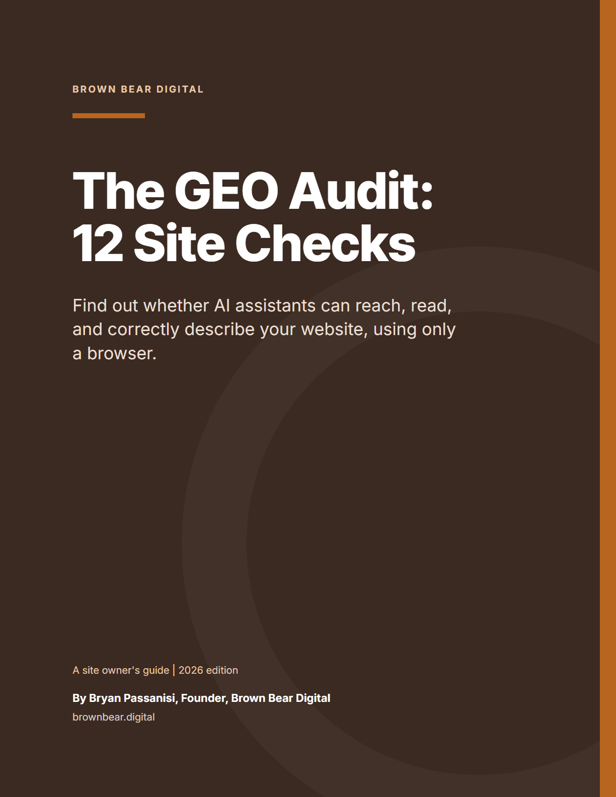 Cover of the The GEO Audit: The PDF Checklist PDF