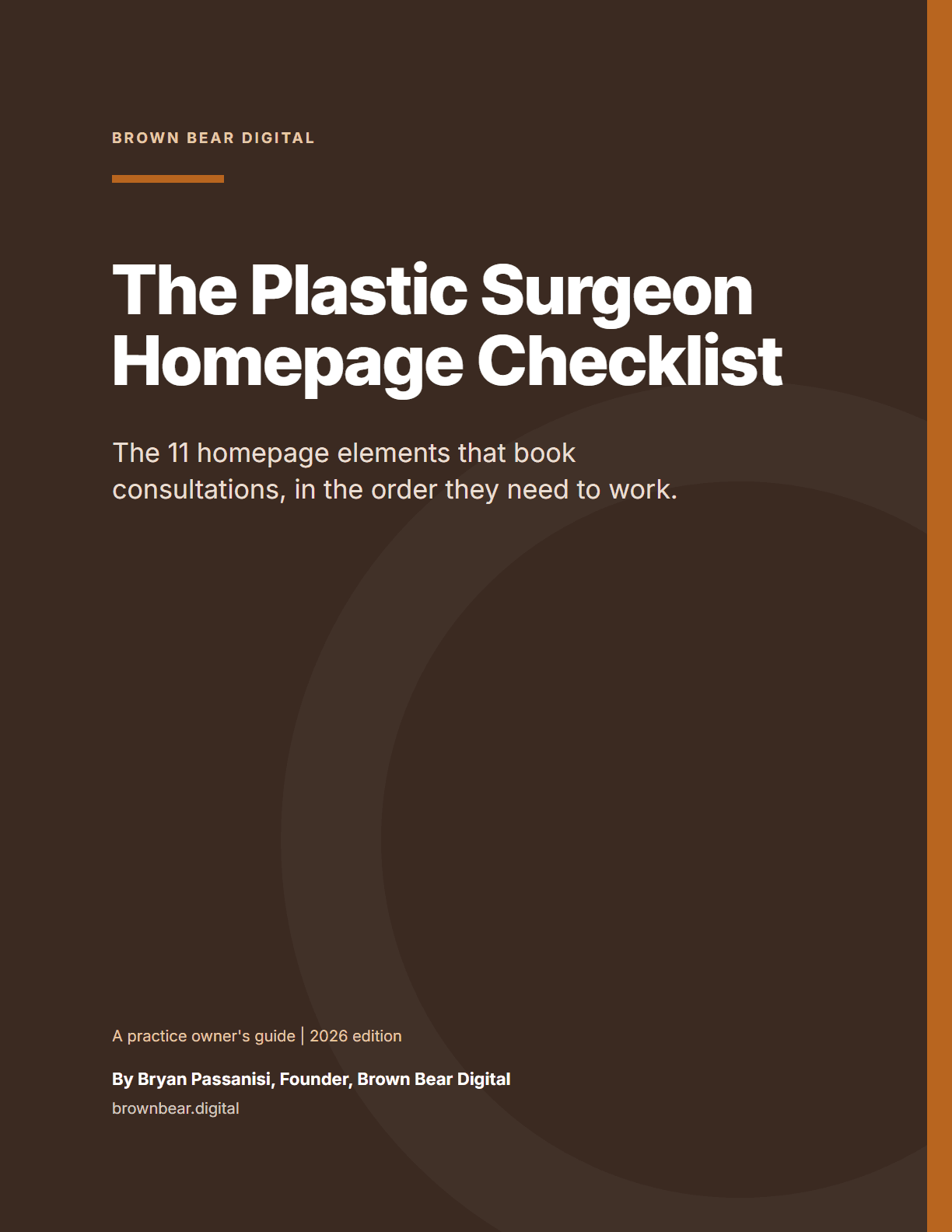 Cover of the The Plastic Surgeon Homepage Checklist: The PDF PDF